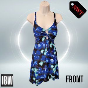 Flowy Blue and Black Tankini Dress Swimsuit | Swimsuit Dress | Swim dress